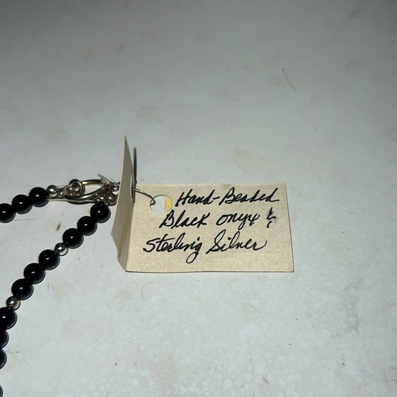 Necklace: Handmade Black Onyx and Sterling Silver - Picture 3 of 5
